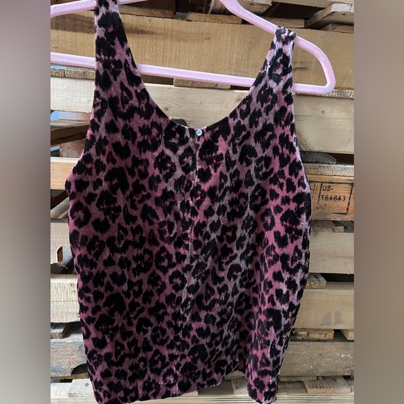 J Crew pink leopard velvet tank sz 4 - Picture 3 of 9